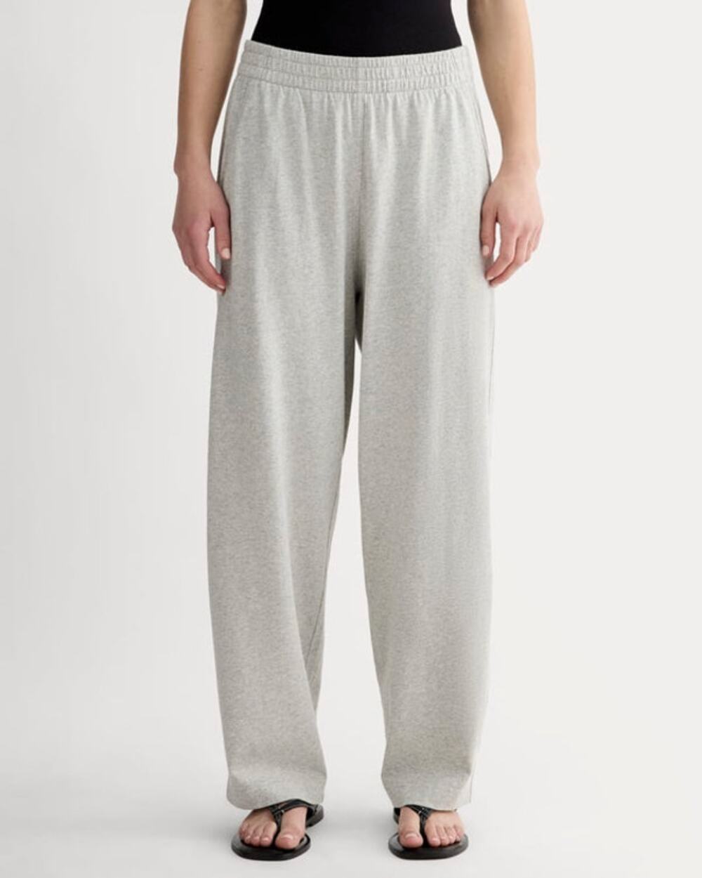 NWT Everlane The Off-Duty Jersey Barrel Pant in Pale Heather Grey size Large
